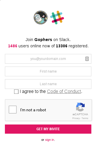 screenshot of slackinviter