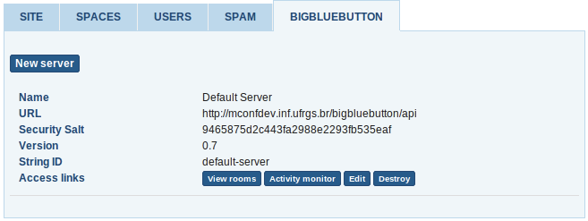 Configuring the webconference server