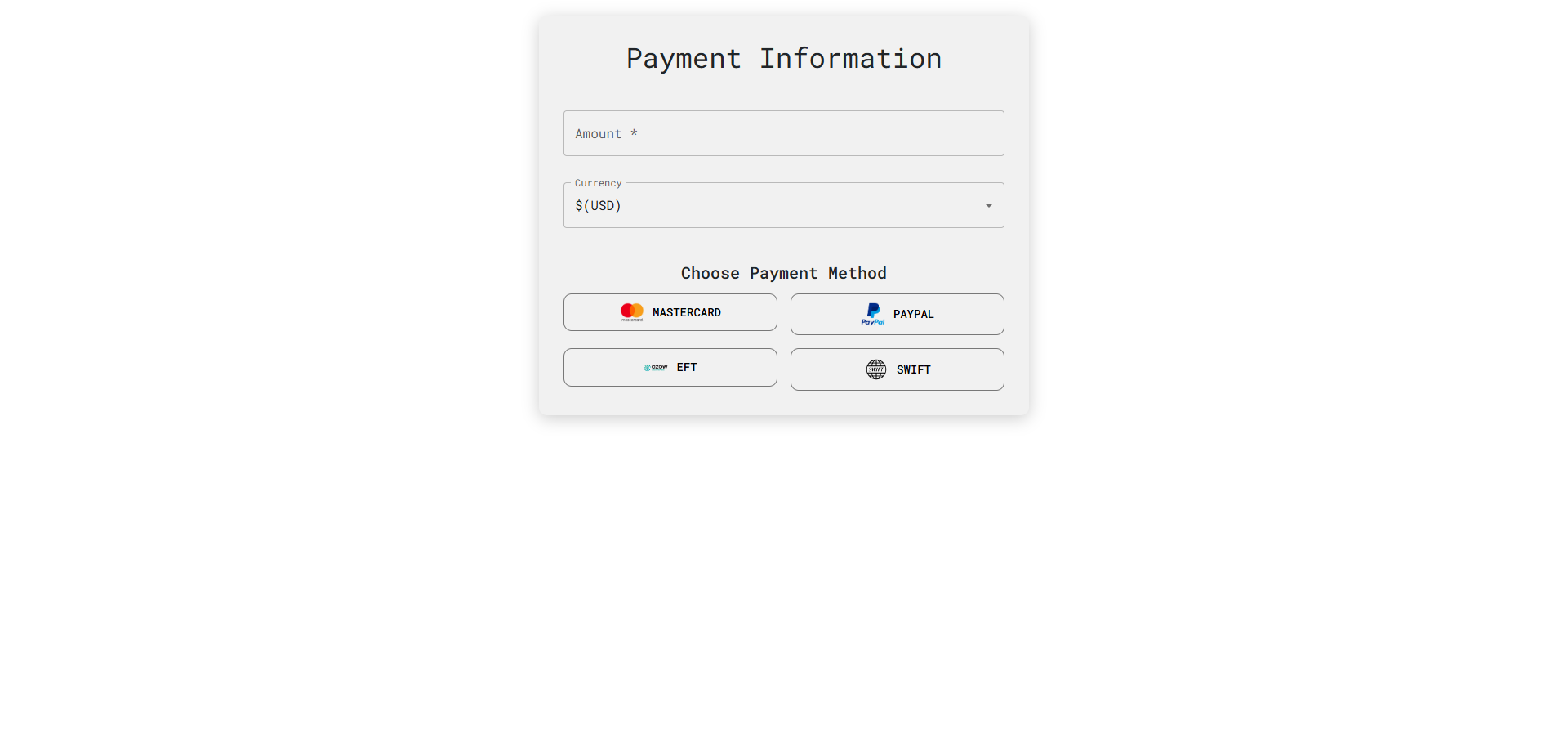 Payment Information