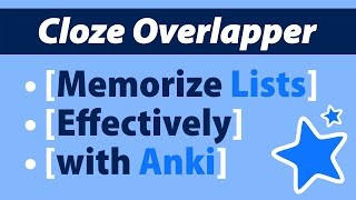 YouTube: Memorize Lists Effectively with Cloze Overlapper for Anki