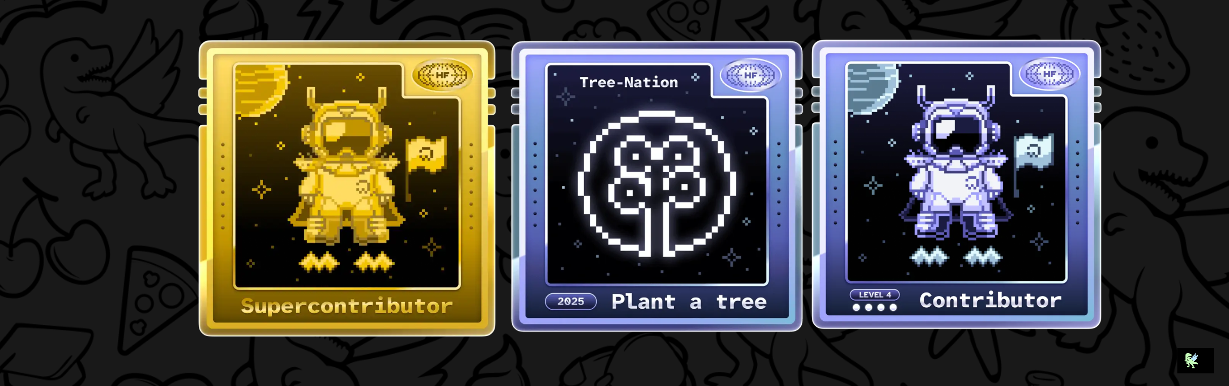 An image of @aryanranderiya's Holopin badges, which is a link to view their full Holopin profile