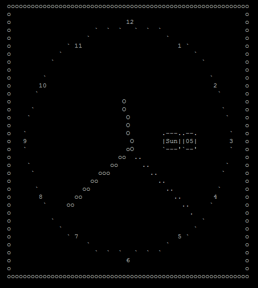 ASCII clock linux screenshot