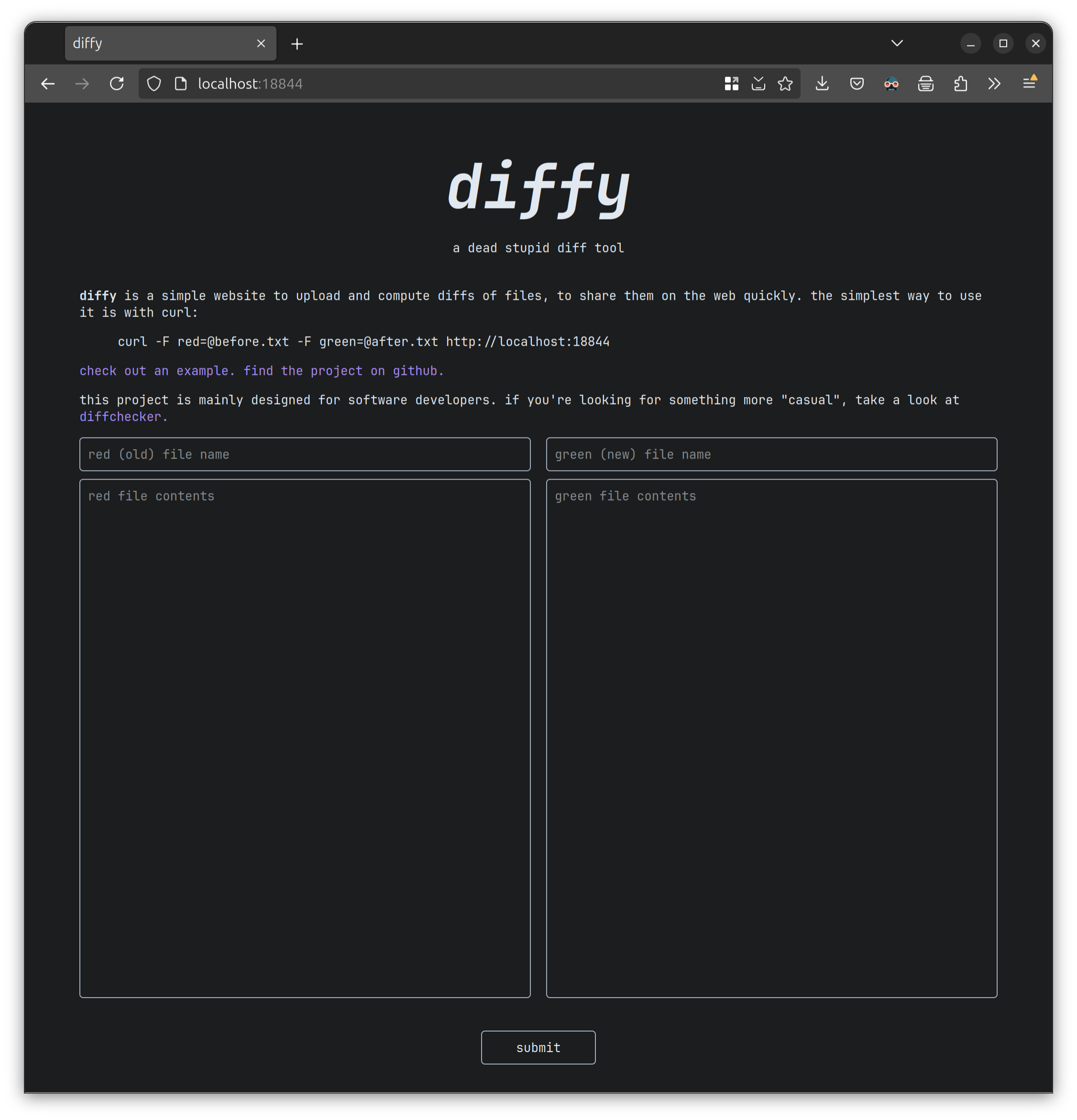 diffy homepage screenshot