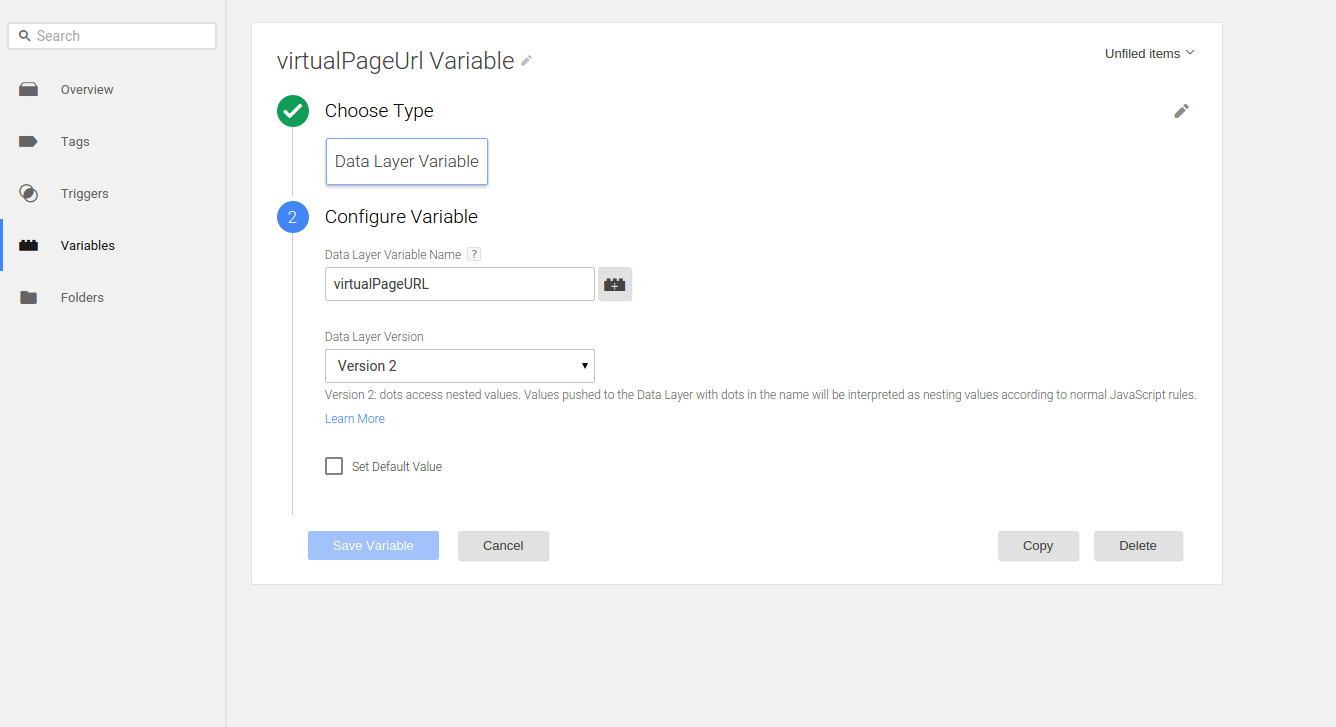 Configure variable