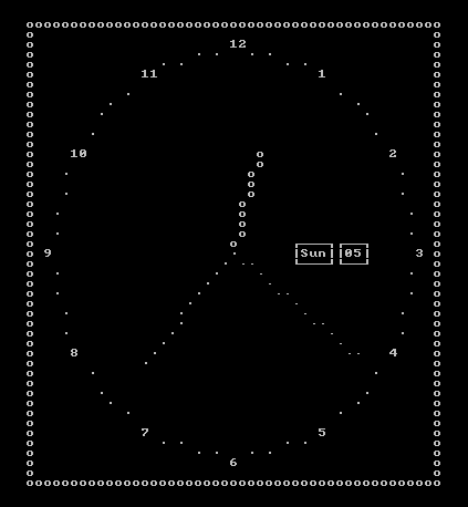 ASCII clock screenshot