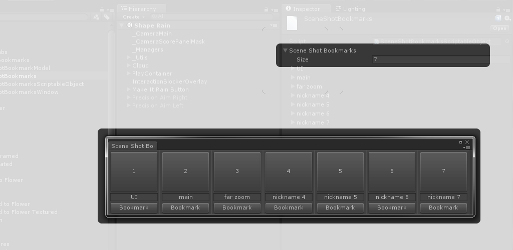 Scene Shot Bookmarks Editor Window Custom Count