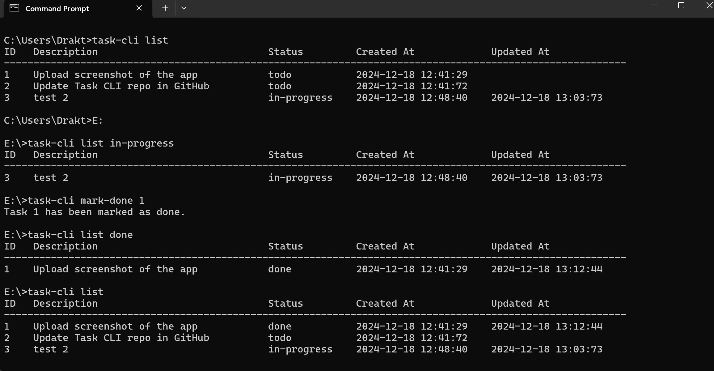 Terminal Output