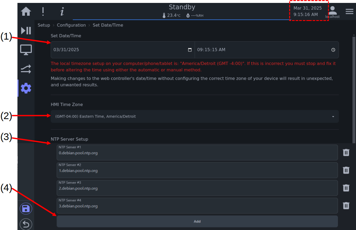 Date/Time setting on HMI