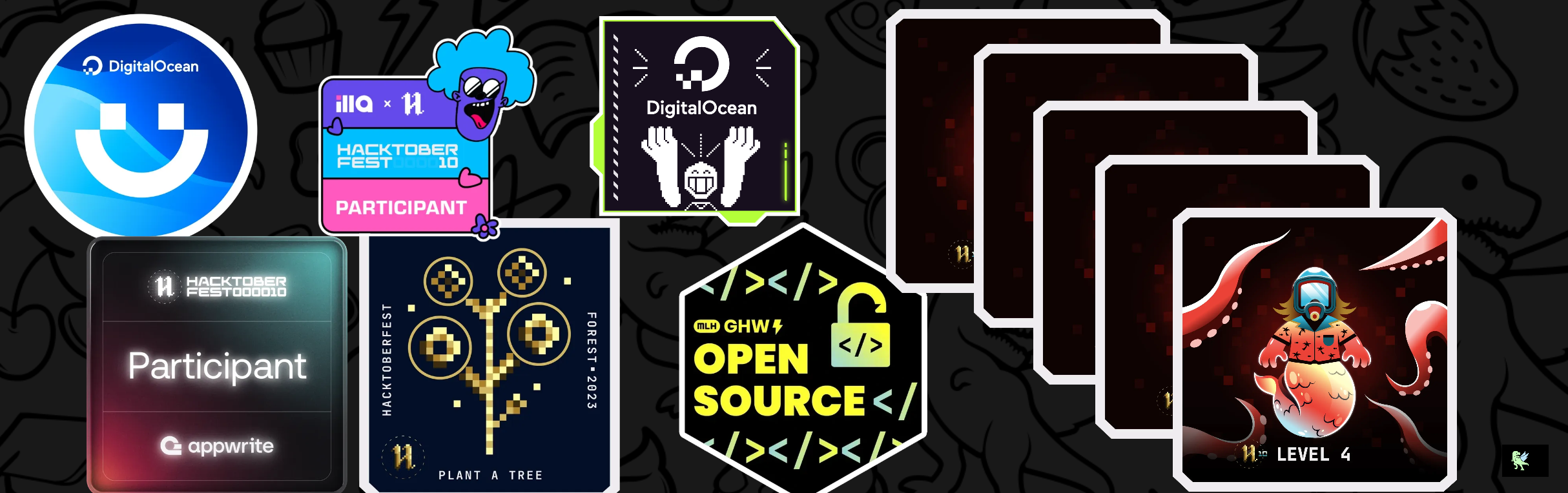 An image of @tejasnair9977's Holopin badges, which is a link to view their full Holopin profile