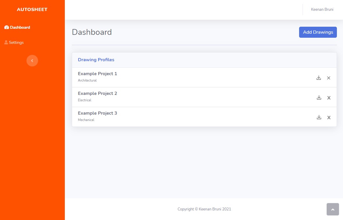 Autosheet Dashboard