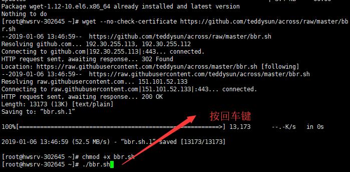 SRR 搭建并使用BBR加速 - 命令输入