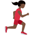 Woman running facing right: dark skin tone