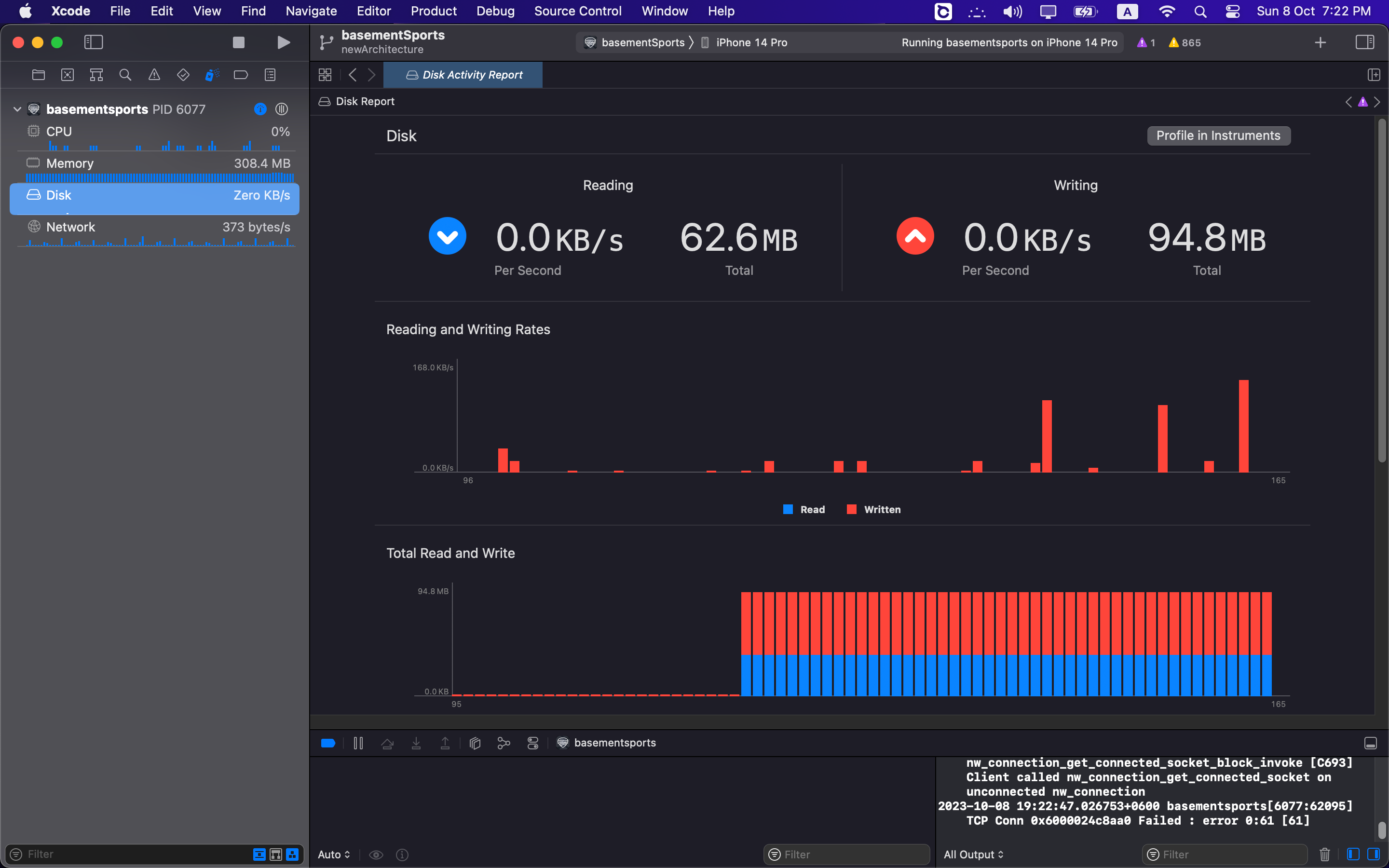 Xcode: Disk Monitor