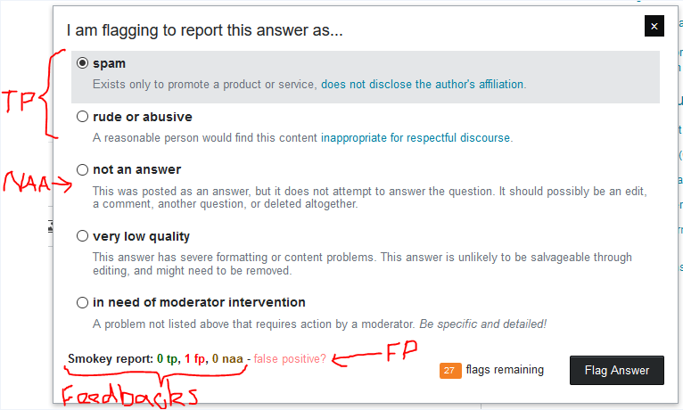 Flag dialog with FDSC enabled