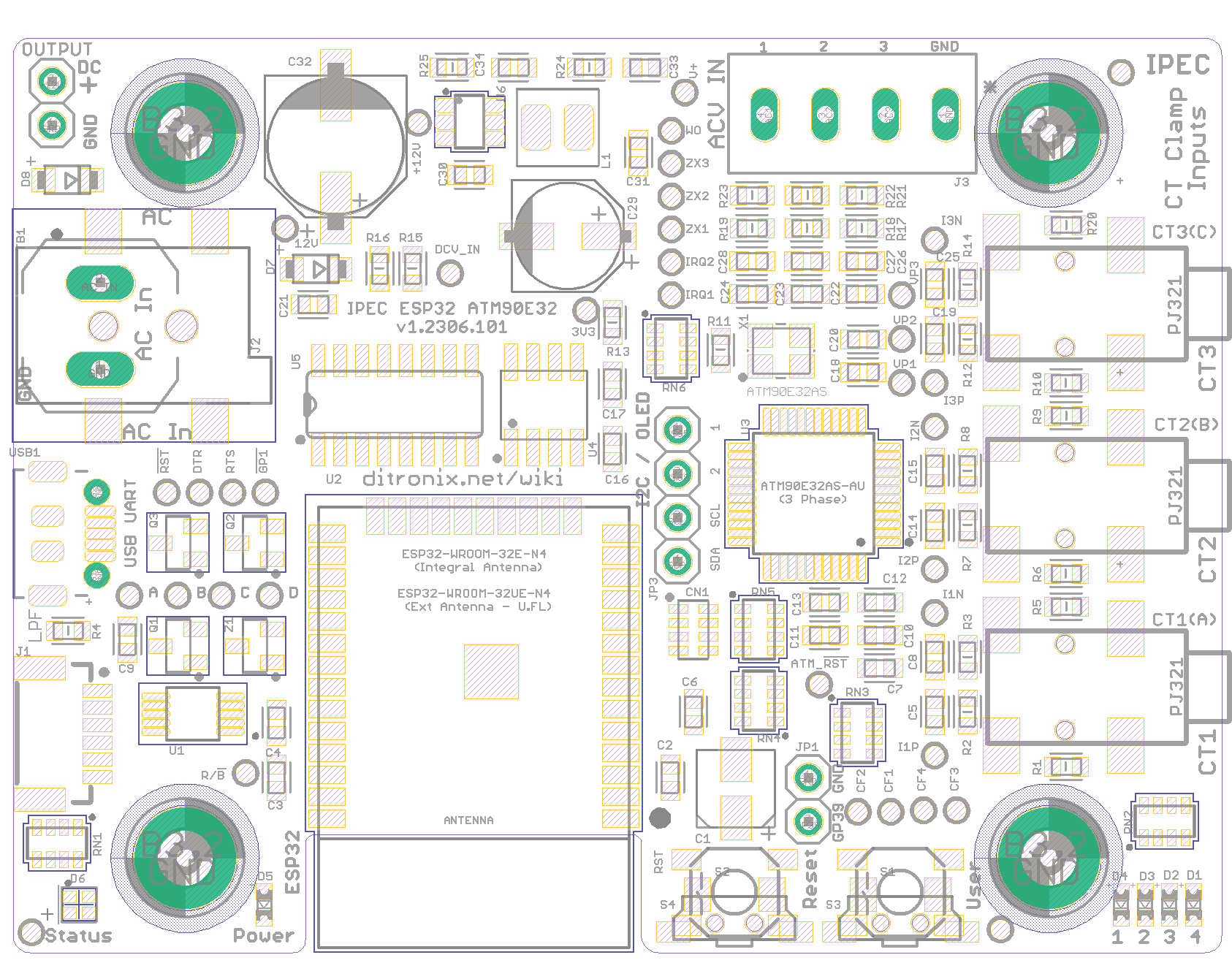 IPEC ESP32E ATM90E32 SDK 1.2306.101 - PCB Board