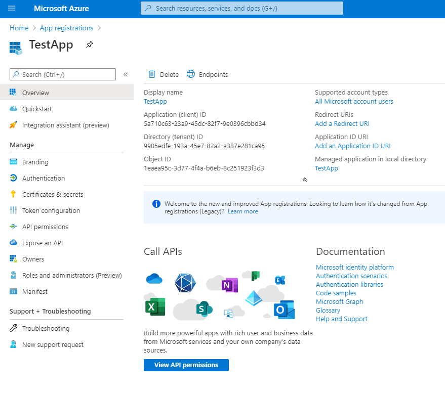 Application properties