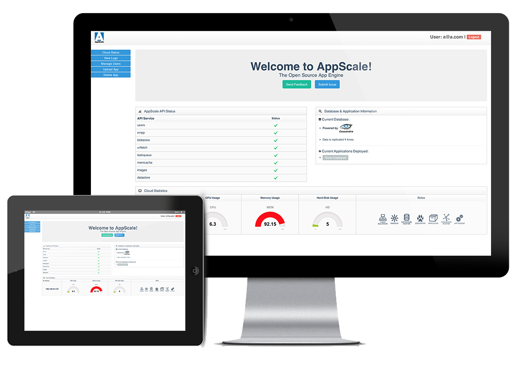 AppScale Dashboard Screenshot