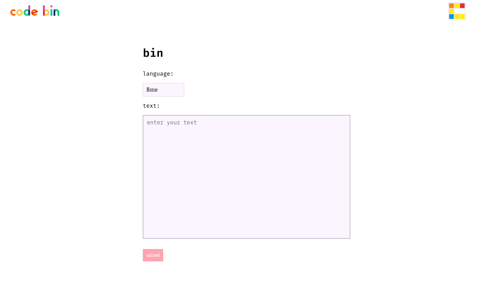 code bin