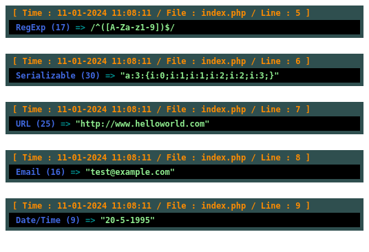 Text patterns Web Output