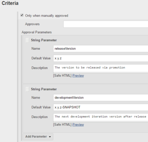 Approval Parameters