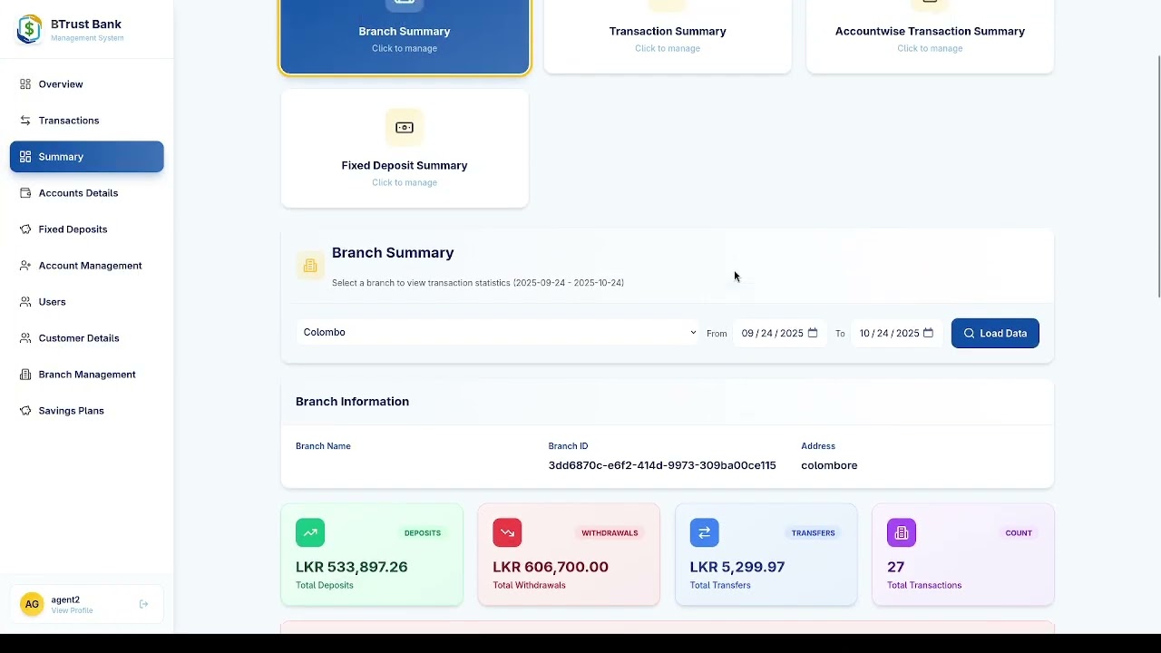 BTrust Banking System Demo