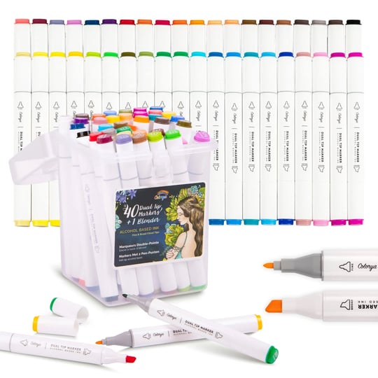 colorya-40-art-markers-for-artists-alcohol-markers-with-dual-tip-carry-bag-included-alcohol-pens-for-1