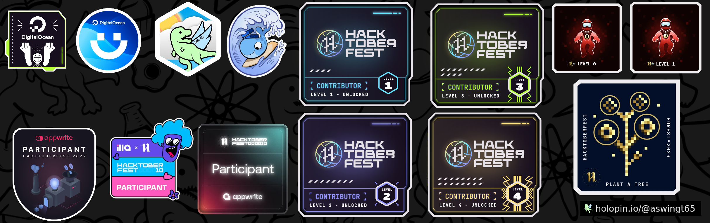 An image of @aswingt65's Holopin badges, which is a link to view their full Holopin profile