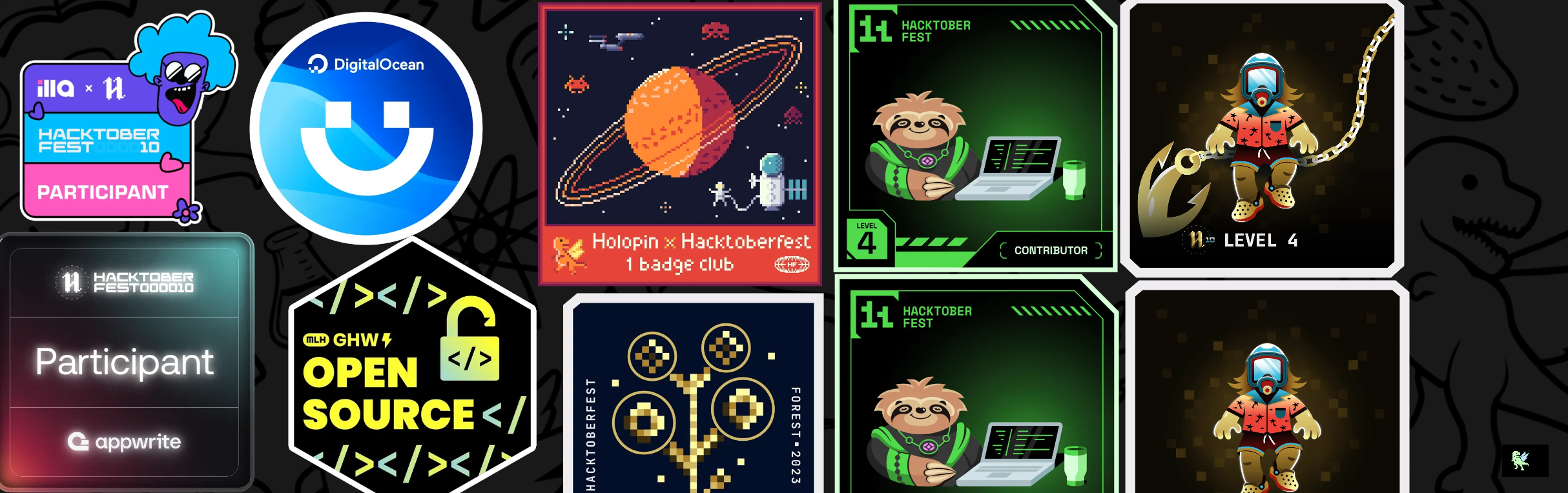 An image of @ribinkroy's Holopin badges, which is a link to view their full Holopin profile