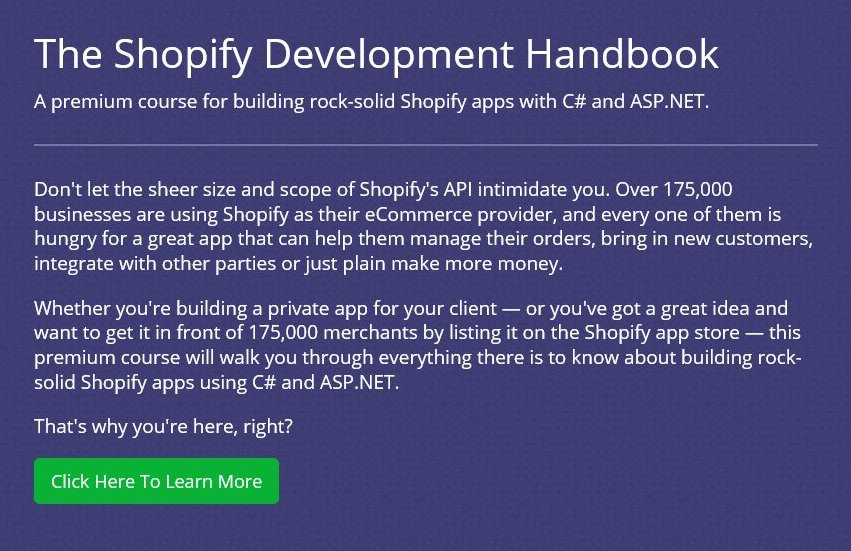 Learn how to build rock-solid Shopify apps with C# and ASP.NET