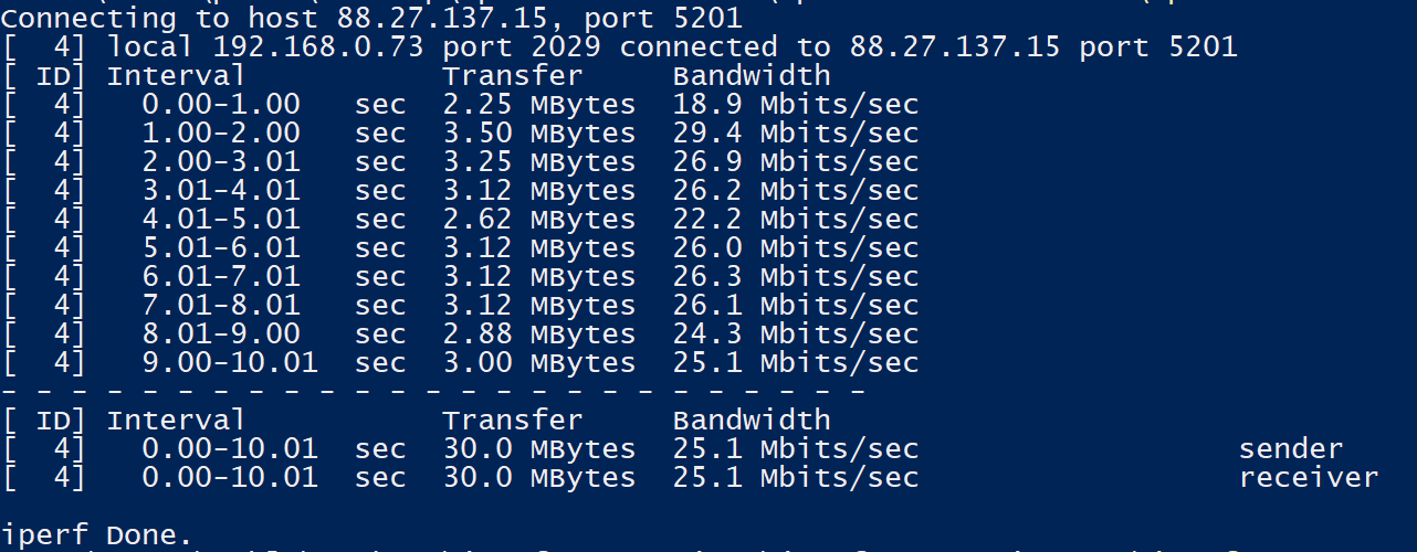 test TCP