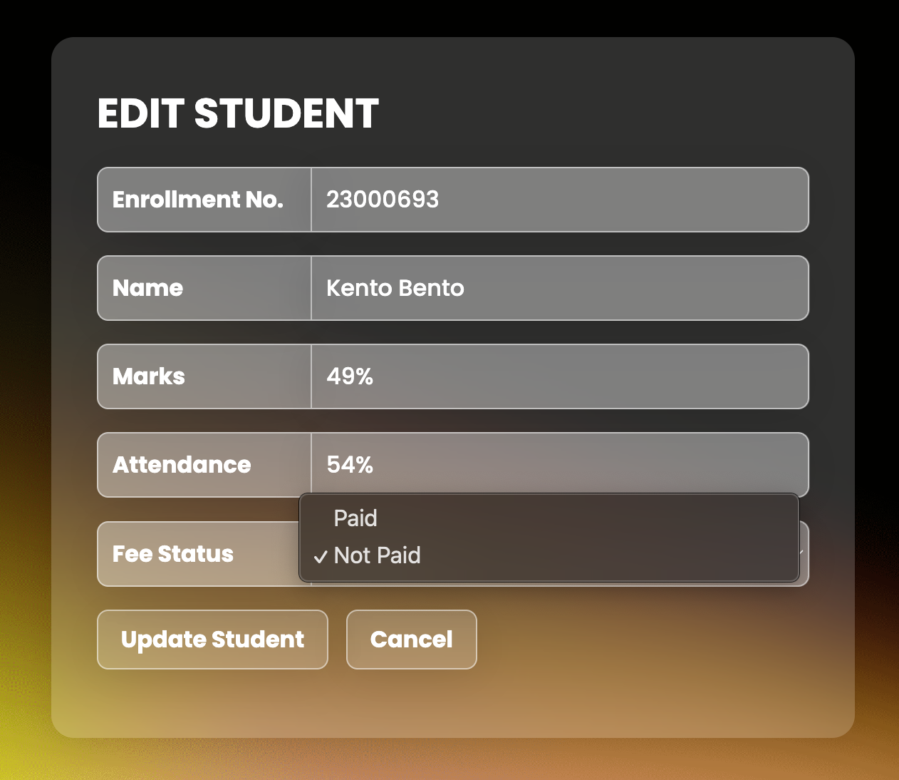 Edit Student