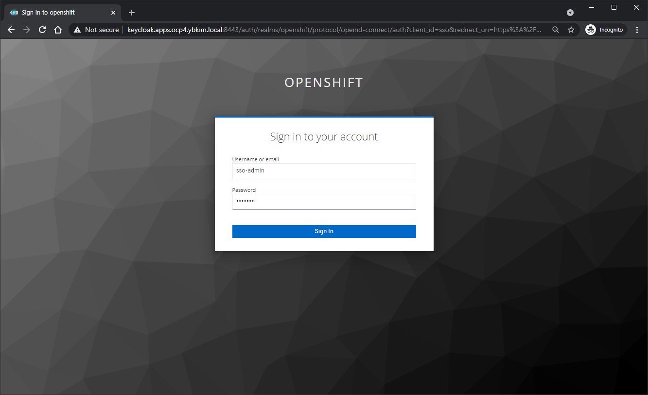 OpenShift v4.x - IDP OpenID: Keyloak Redirect