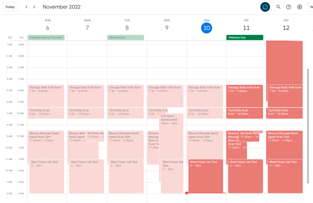 example google calendar output