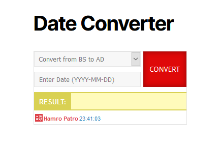 Hamro Patro Date Converter