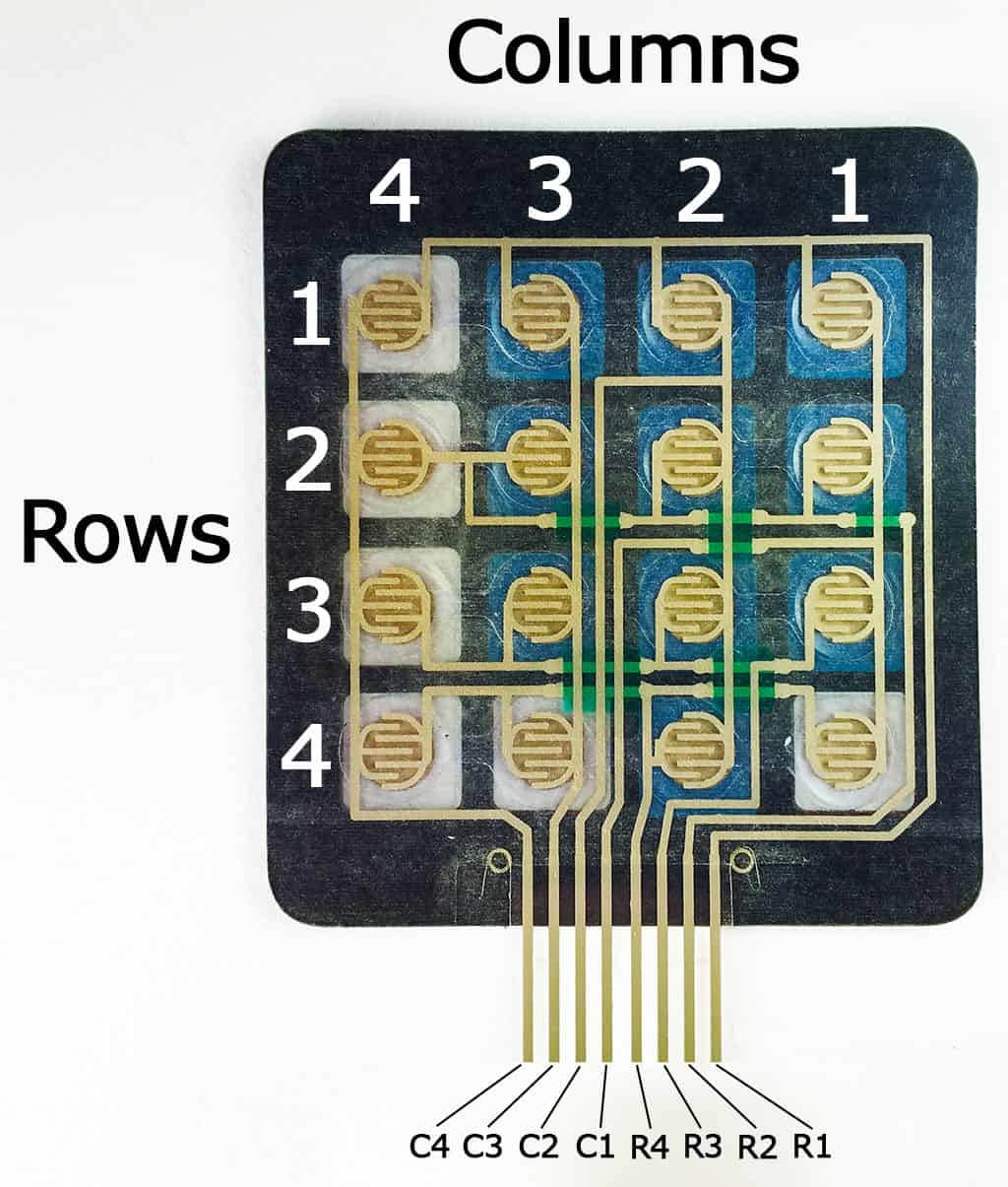 Keypad backside wiring