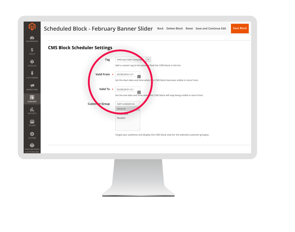 CMS Block Scheduler And Targeting