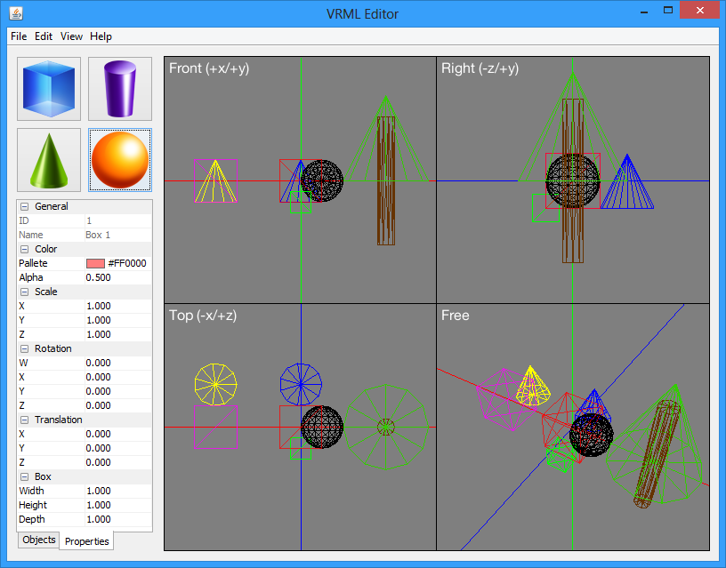 Transparency rendered in wireframe mode