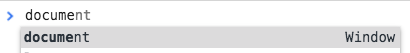 document autocomplete in chrome console