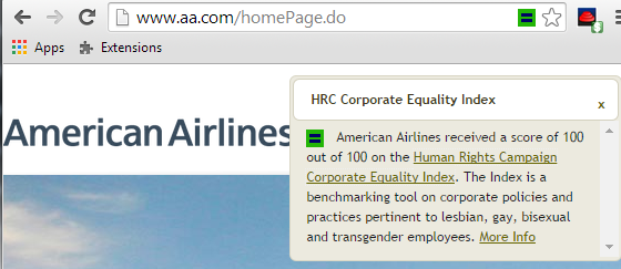 HRC score displayed on AA website