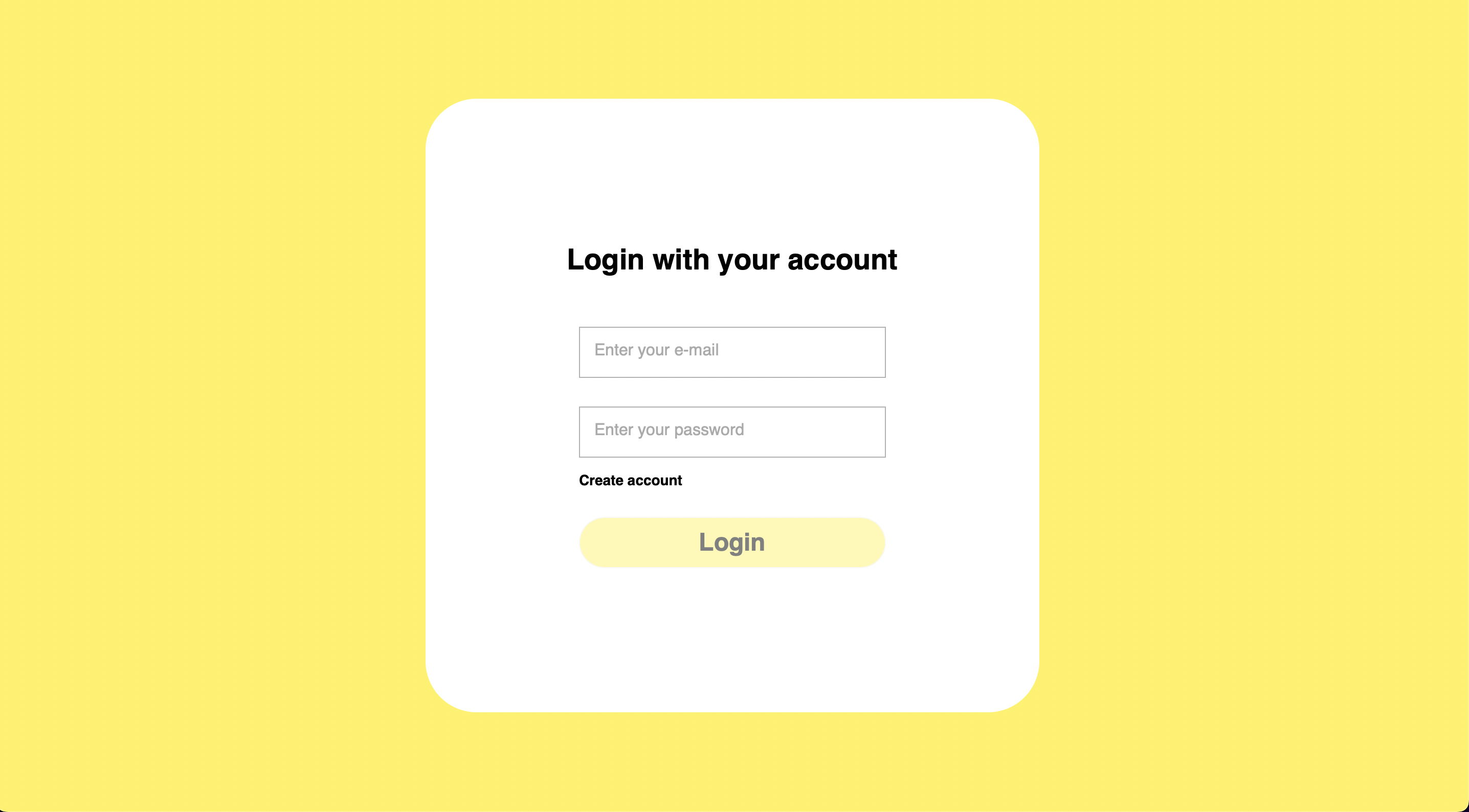 Login page