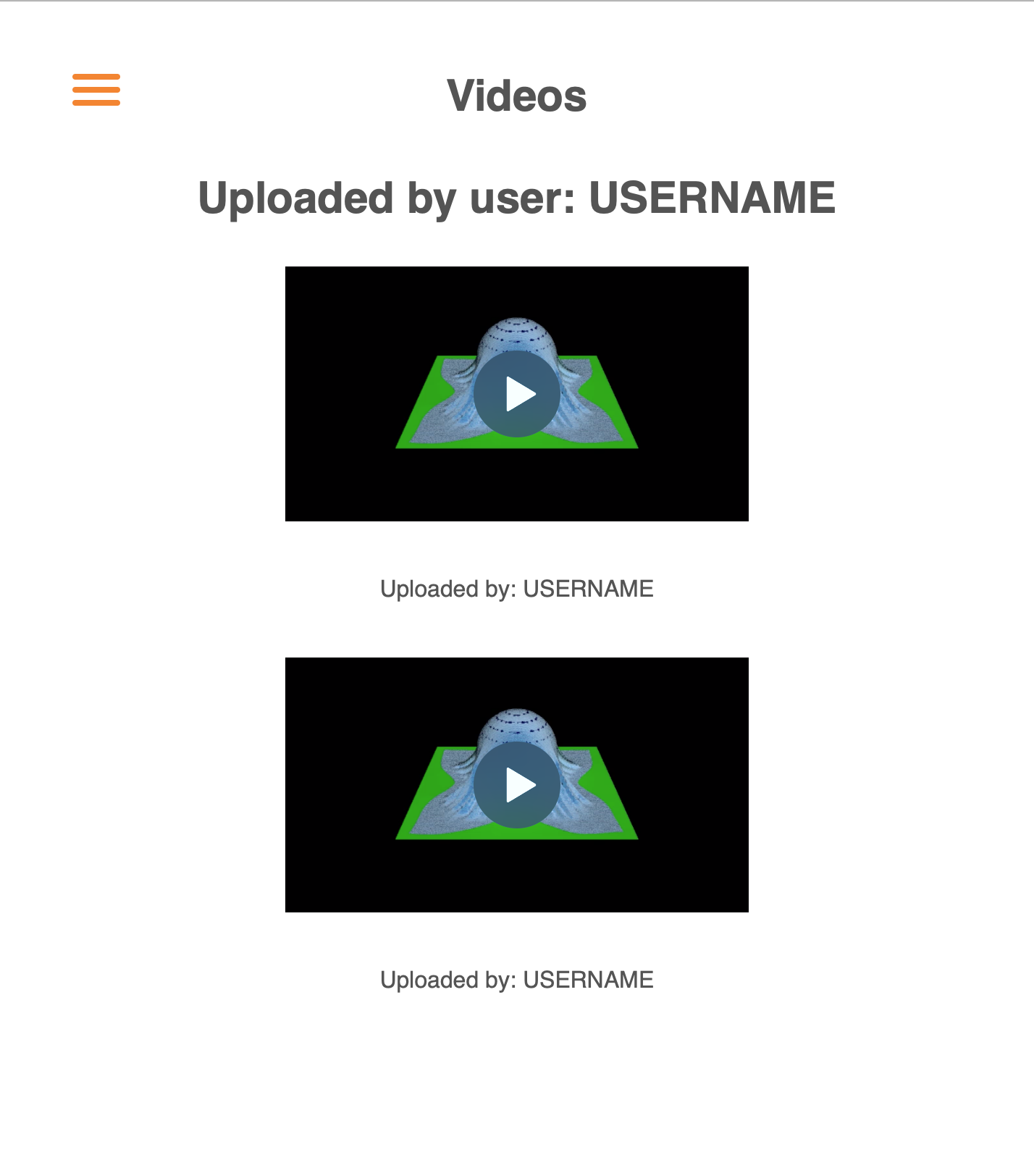 User Videos Page Image