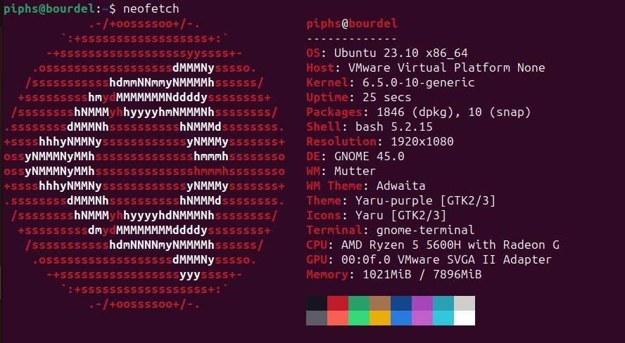 Neofetch output