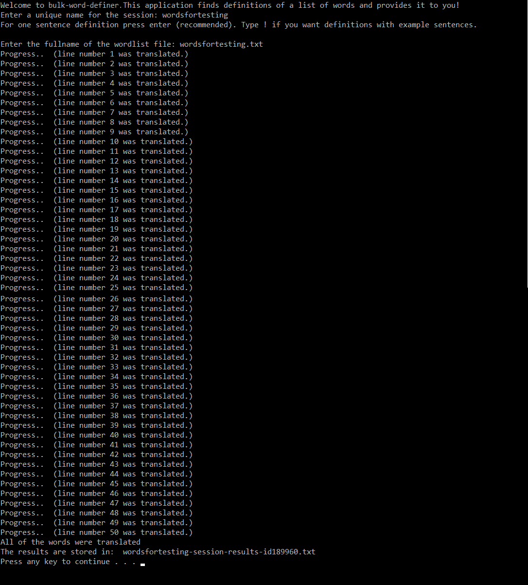 bulk-word-definer App
