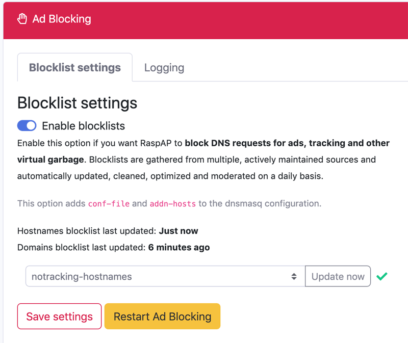 Manage blocklists