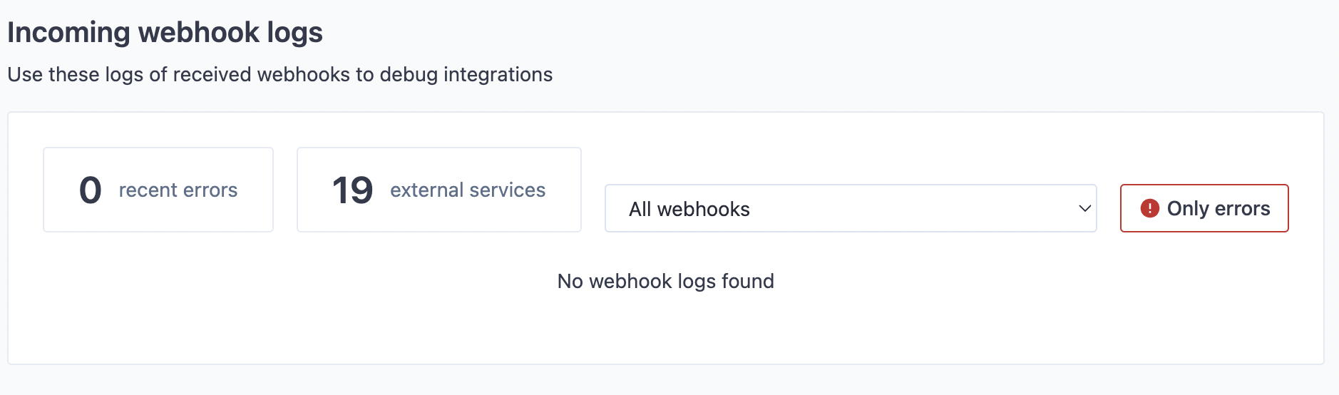 Legacy webhook logs