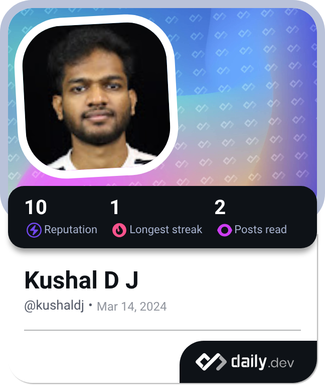 Kushal D J's Dev Card