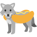 An image of a hotdogwolf, guardian spirit of Rust developers.