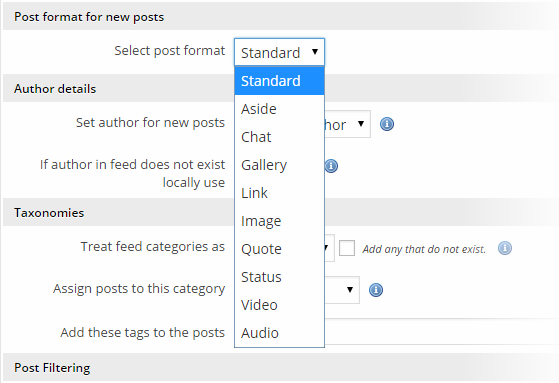 Autoblog - Post Format add-on