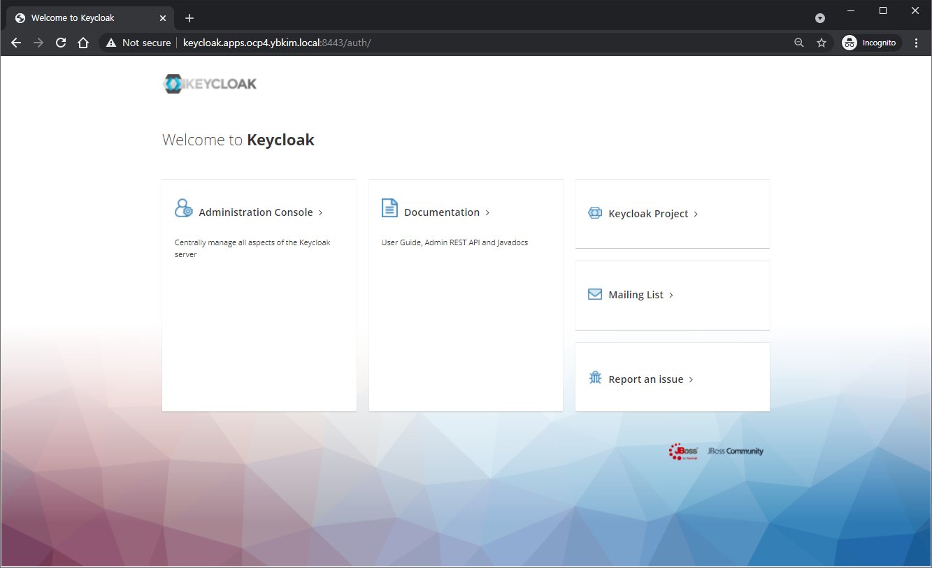 OpenShift v4.x - IDP Keycloak: Administration Console