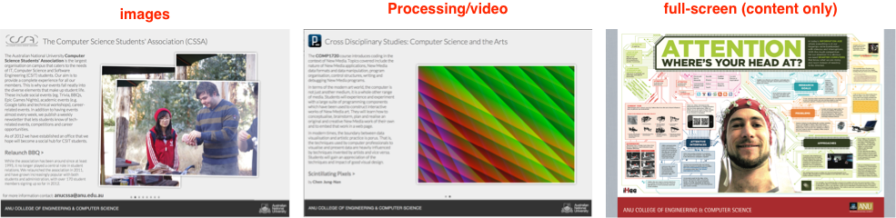 An illustration of how the system adapts it appearance based on what content is included.